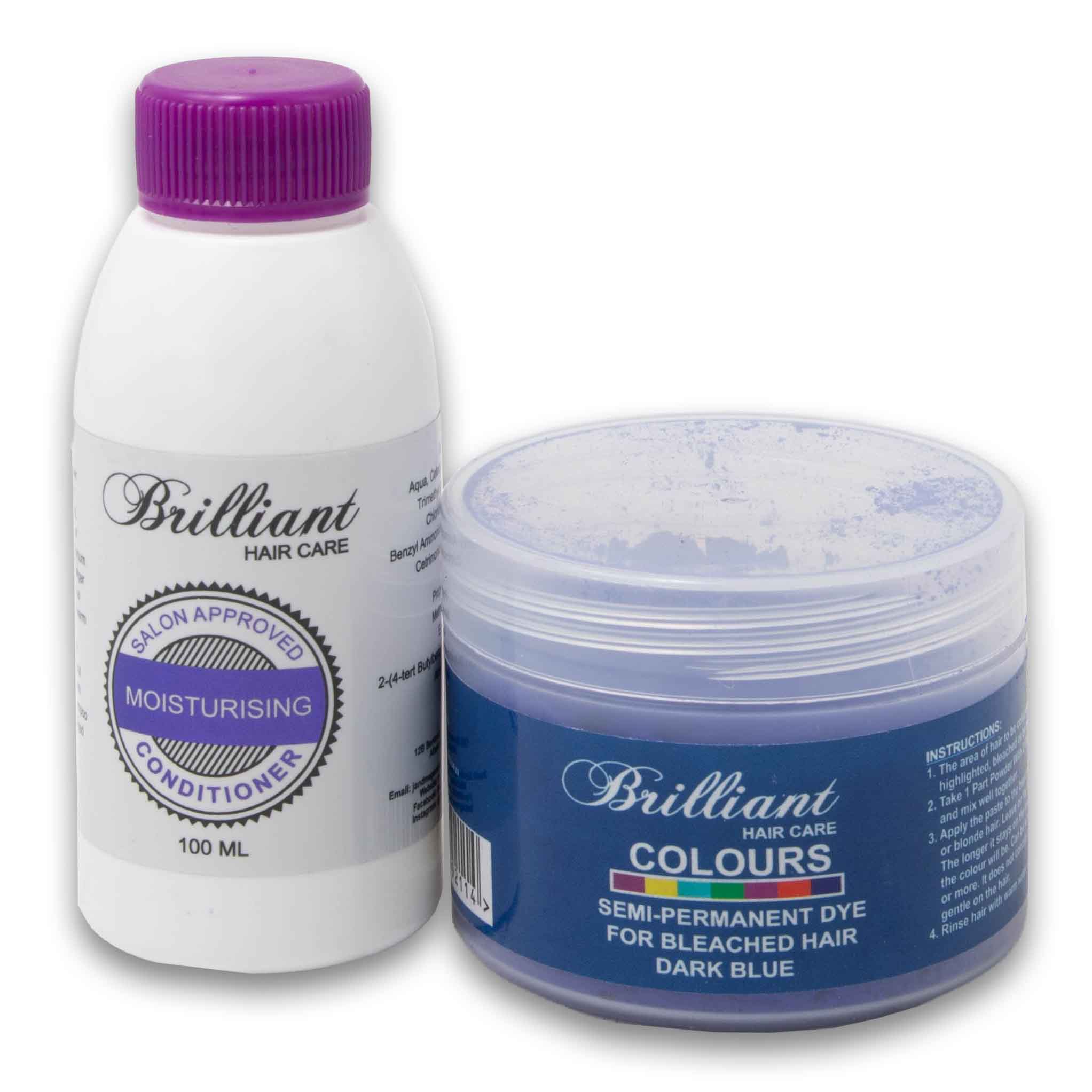 Colours Semi-Permanent Dark Blue Hair Dye Combo Pack | Rich Blue