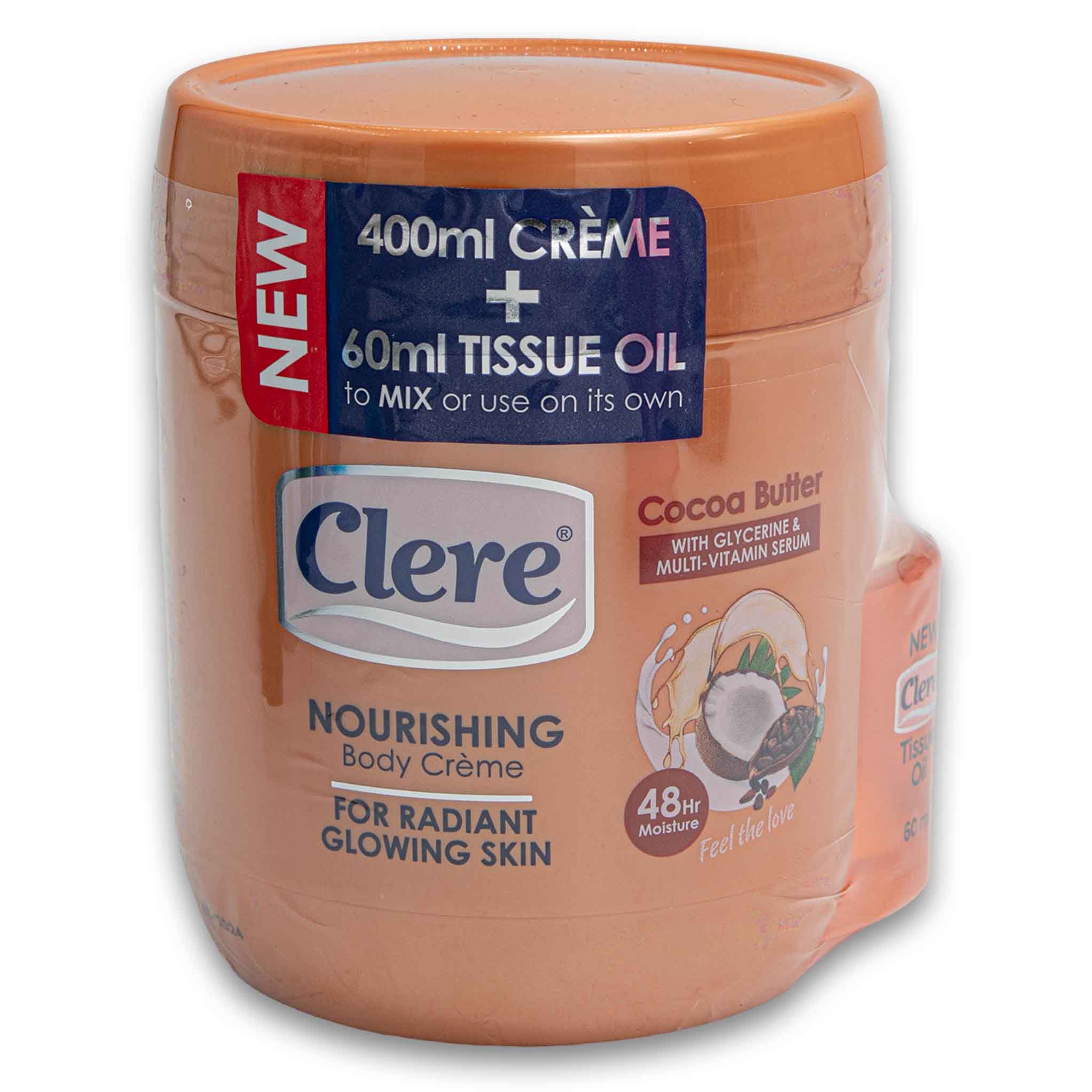 Nourishing Body Cream 400ml + Tissue Oil 60ml for Radiance