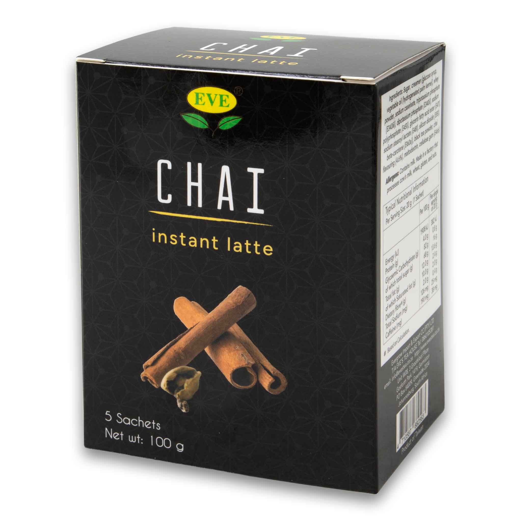 Chai Instant Latte 5 x 20g Sachets 100g | Spiced Tea Latte Mix