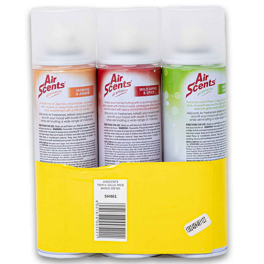 Air Scents, Air Enhancer Spray 3 x 200ml Value Pack - Mixed Fragrance - Cosmetic Connection
