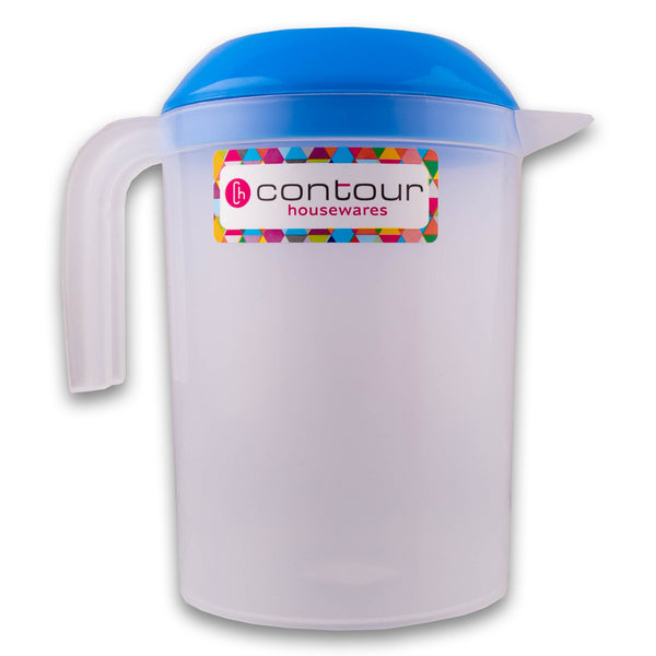 Round Plastic Jug with Lid 1.5L - Assorted Colour