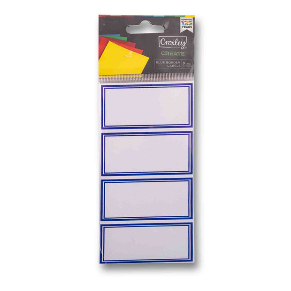 Croxley, Blue Border Labels 24 Pack - Cosmetic Connection