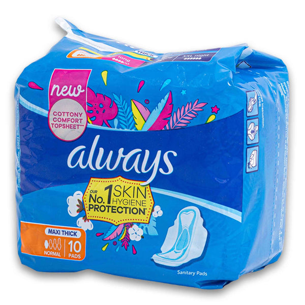 Always, Maxi Thick Sanitary Pads Normal Flow 10 Pack - Cosmetic Connection