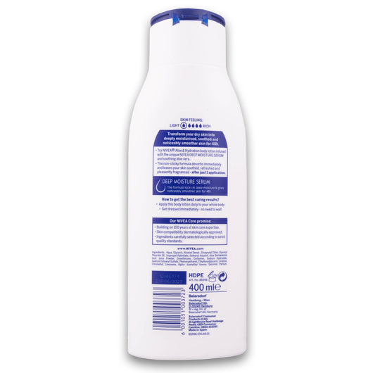 Nivea, Aloe & Hydration Body Lotion 48h Soothing Deep Moisture Care Normal to Dry Skin 400ml - Cosmetic Connection