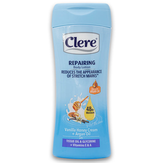 Clere, Repairing Body Lotion Tissue Oil & Glycerine + Vitamins E & A 400ml - Cosmetic Connection