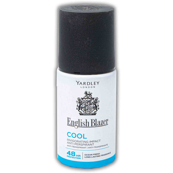 Yardley - London, English Blazer Anti-perspirant Cool Invigorating Roll On 50ml - Cosmetic Connection