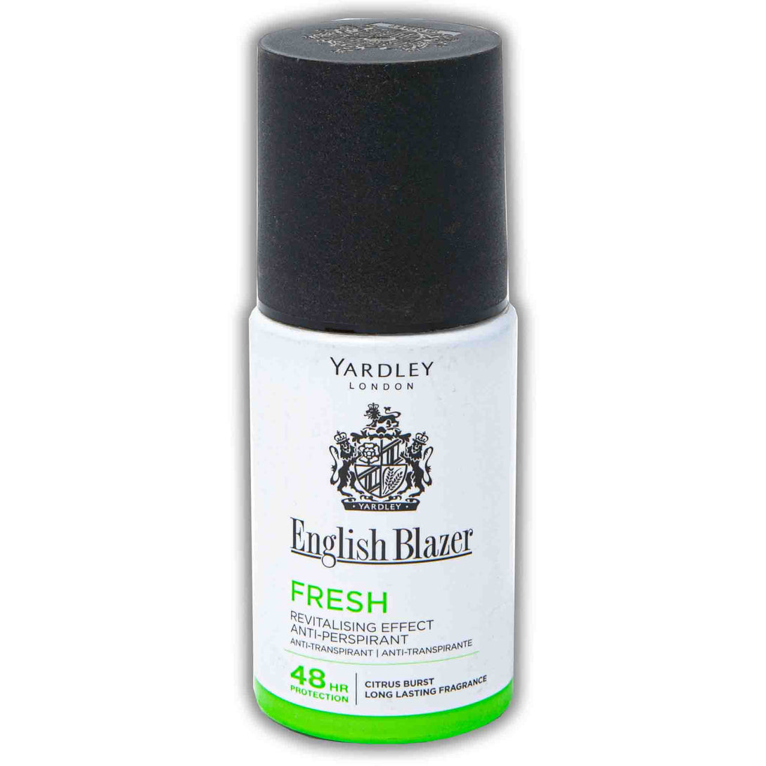 Yardley - London, English Blazer Anti-perspirant Fresh Revitalizing Roll On 50ml - Cosmetic Connection