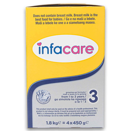 Infacare, Growing-up Formula Stage 3 from 1 to 3 Years 4 x 450g - Cosmetic Connection
