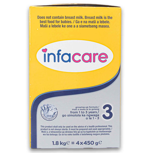 Infacare, Growing-up Formula Stage 3 from 1 to 3 Years 4 x 450g - Cosmetic Connection