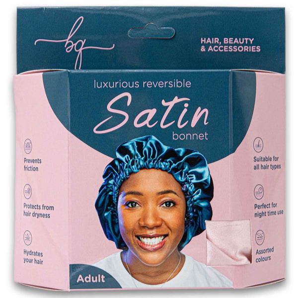 Luxurious Reversible Satin Bonnet for Adult Blush Pink