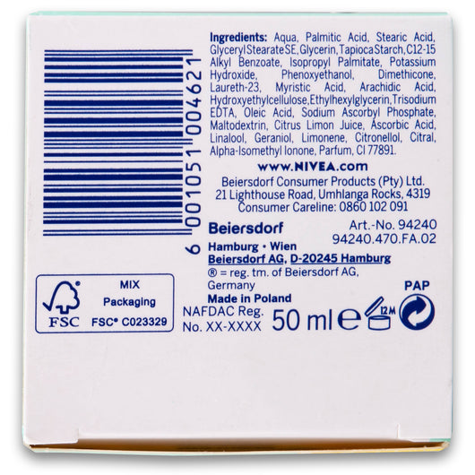 Nivea, Perfect & Matte Effect Oil Control 3 in 1 Miracle Vanishing Cream 50ml - Normal to Oily Skin - Cosmetic Connection