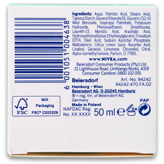 Nivea, Perfect & Matte Effect Oil Control 3 in 1 Miracle Vanishing Cream 50ml - Very Oily Skin - Cosmetic Connection
