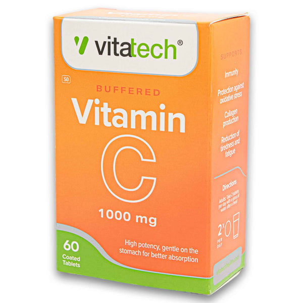 Vitatech, Vitamin C 1000mg Buffered 60 Coated Tablets - Cosmetic Connection