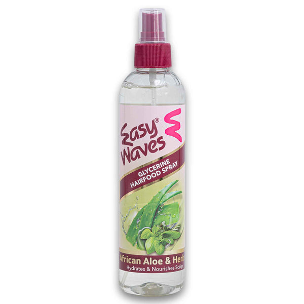 Easy Waves, African Aloe & Herbs Glycerine Hairfood Spray Hydrates and Nourishes Scalp 250ml - Cosmetic Connection