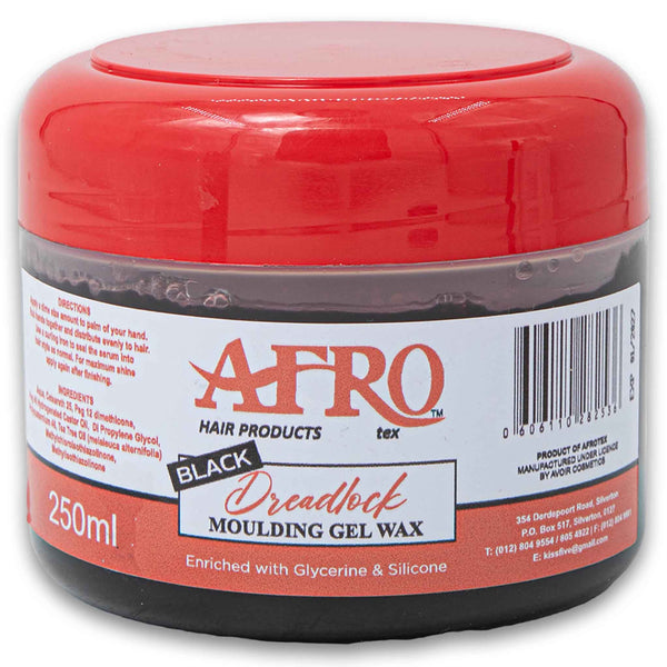 Afrotex, Dreadlock Moulding Gel Wax Black 250ml - Cosmetic Connection