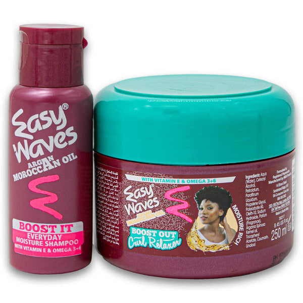 Easy Waves, Boost It Curl Relaxer 250ml + Shampoo 60ml - Cosmetic Connection