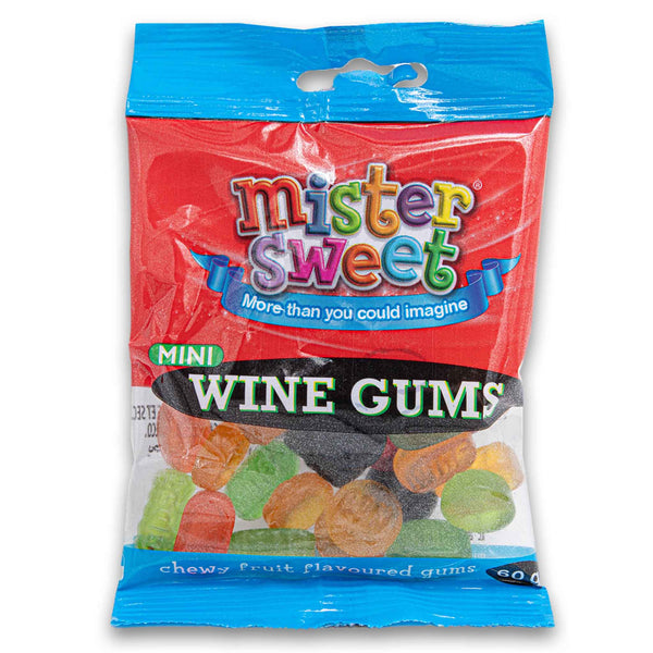 Mister Sweet, Wine Gums Chewy Fruit 60g - Cosmetic Connection