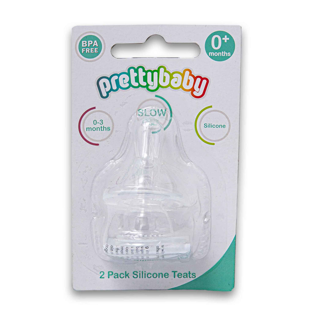 Pretty Baby, Silicone Teats 0-3 Months 2 Pack - Cosmetic Connection