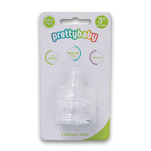 Pretty Baby, Silicone Teats 3+ Months 2 Pack - Cosmetic Connection