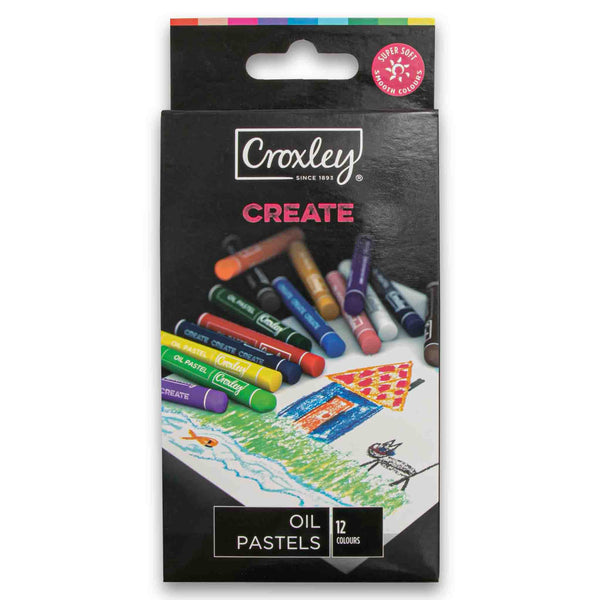 Croxley, Oil Pastels 12 Colours - Cosmetic Connection