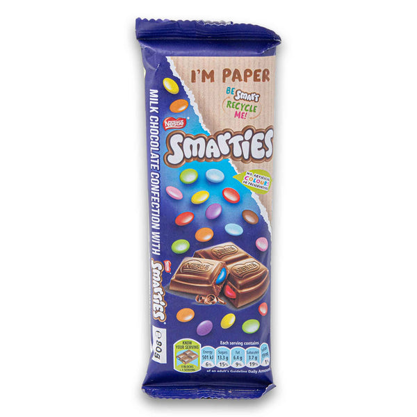 Nestle Confectionary, Smarties Chocolate Slab 80g - Cosmetic Connection