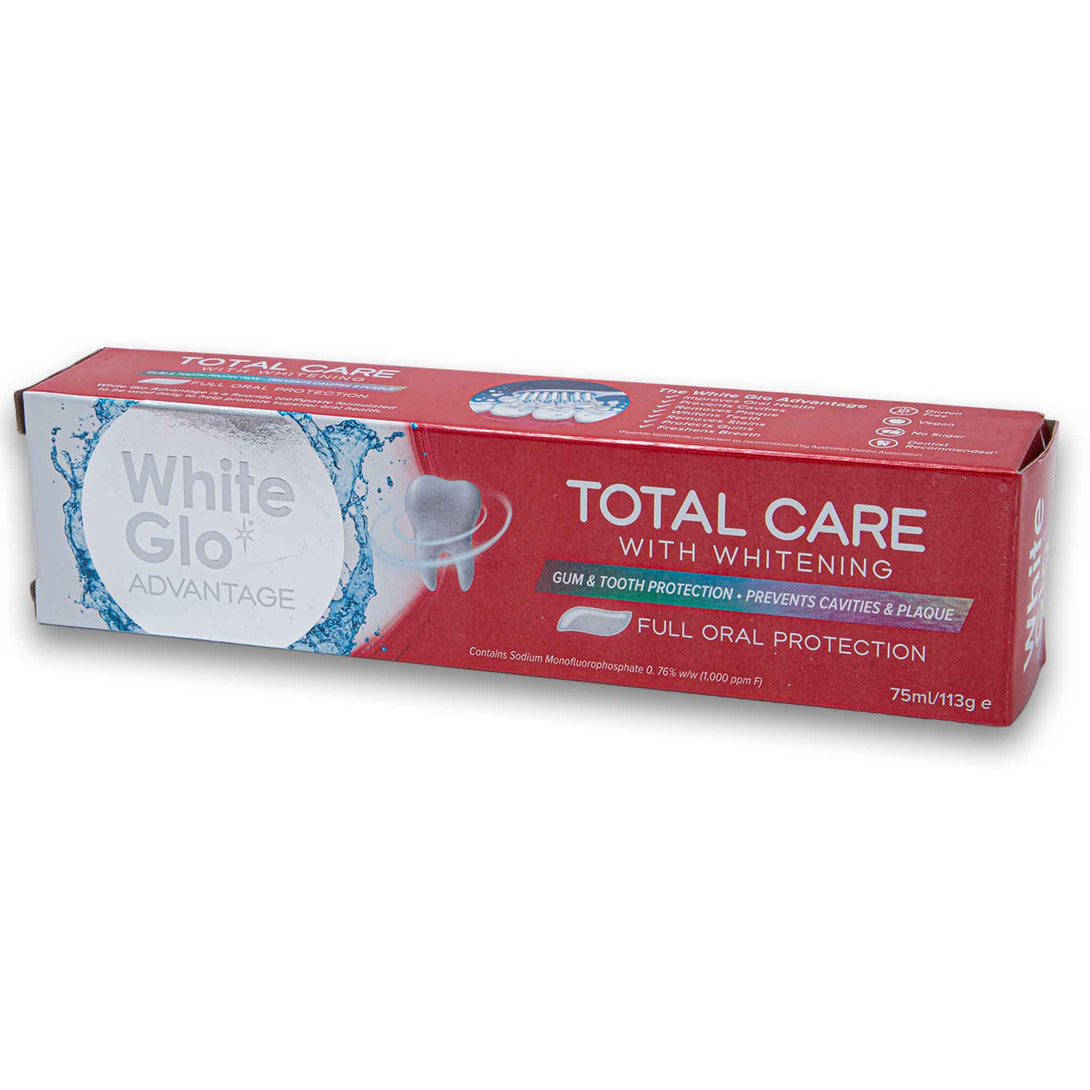 White Glo, Total Care Whitening Toothpaste 75ml - Cosmetic Connection