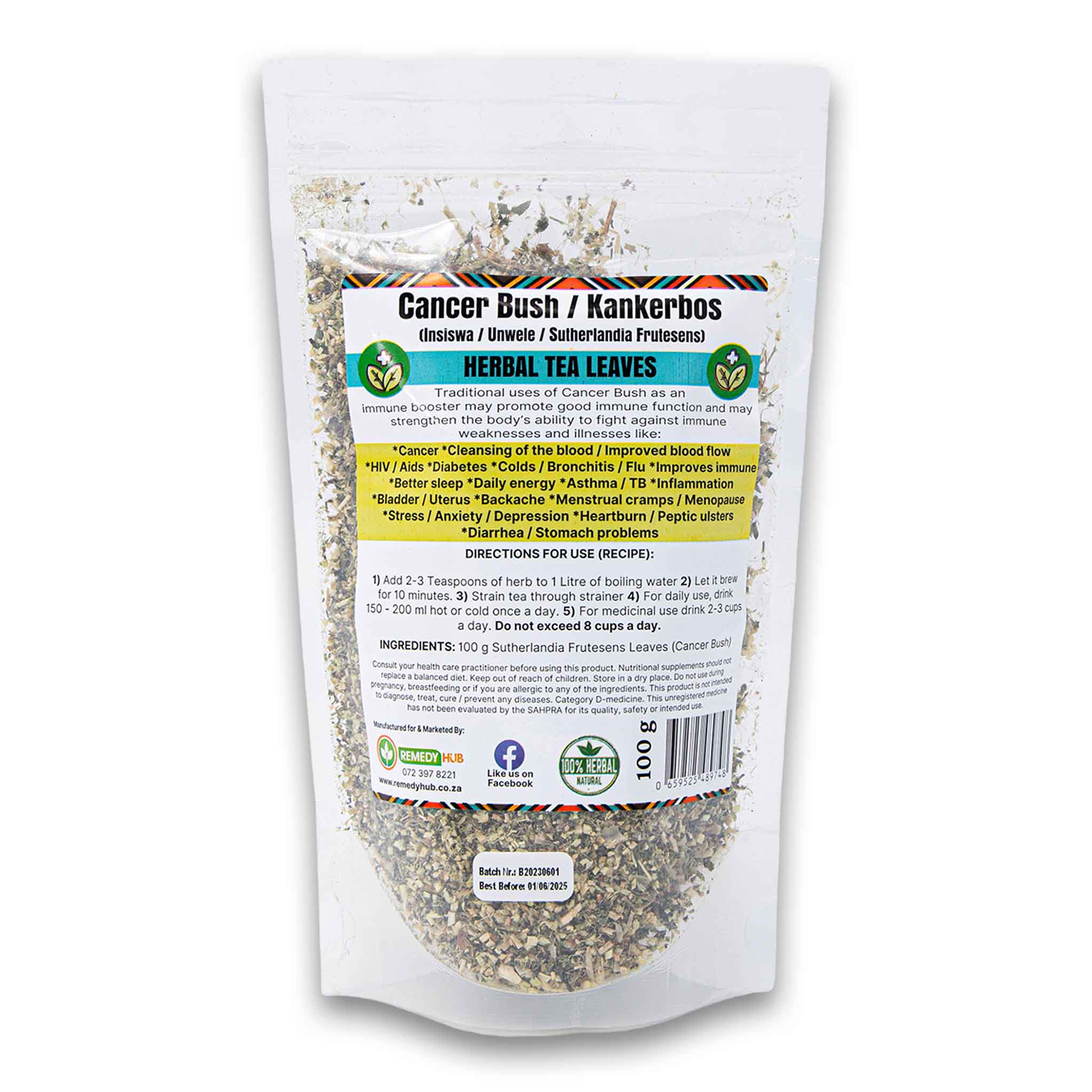 Cancer Bush Herbal Tea Leaves 100g - Immune Support | Remedy Hub ...
