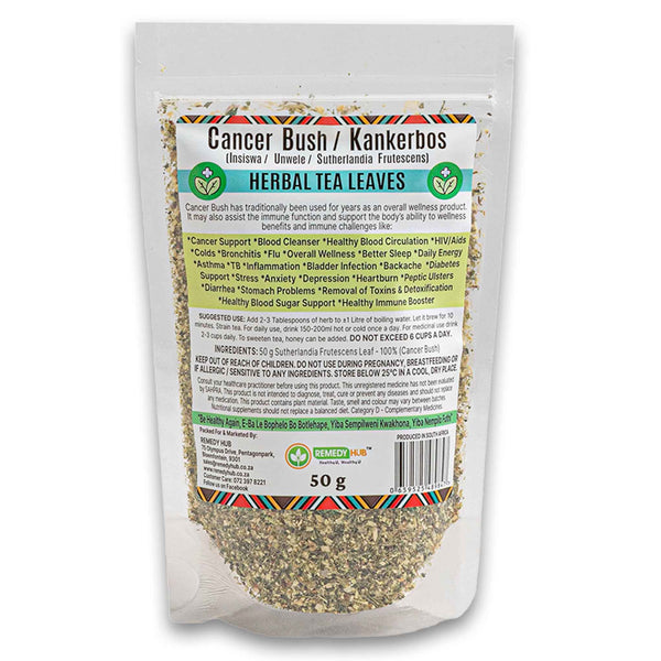 Remedy Hub, Cancer Bush Herbal Tea Leaves 50g - Cosmetic Connection