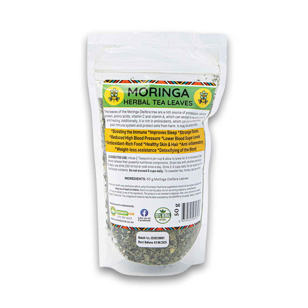 Remedy Hub, Moringa Herbal Tea Leaves 50g - Cosmetic Connection