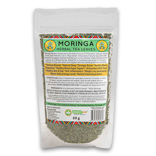 Remedy Hub, Moringa Herbal Tea Leaves 50g - Cosmetic Connection