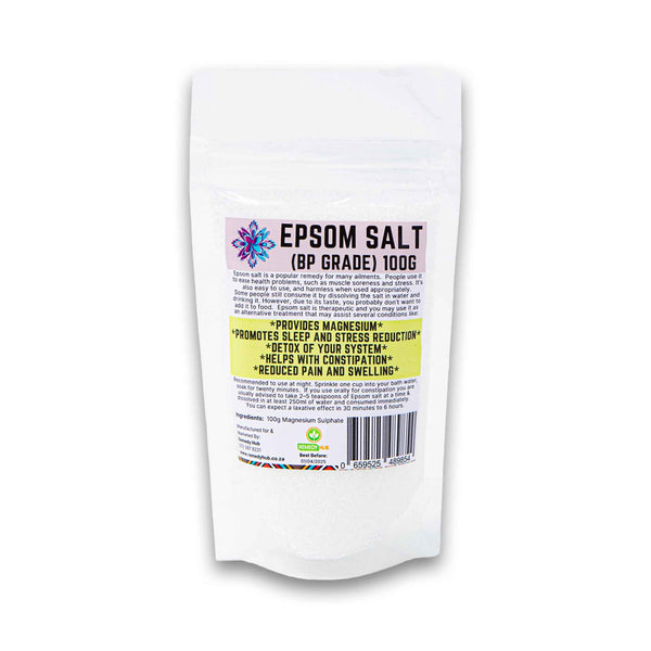 Remedy Hub, Epsom Salt BP Grade 100g - Cosmetic Connection