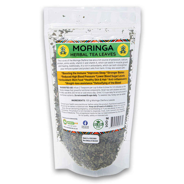 Remedy Hub, Moringa Herbal Tea Leaves 100g - Cosmetic Connection