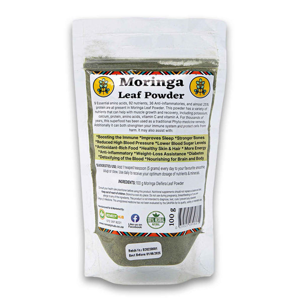 Remedy Hub, Moringa Leaf Powder 100g - Cosmetic Connection