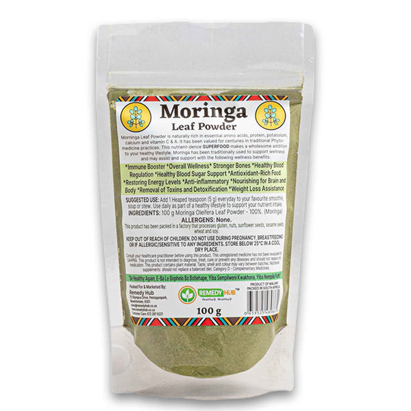 Remedy Hub, Moringa Leaf Powder 100g - Cosmetic Connection