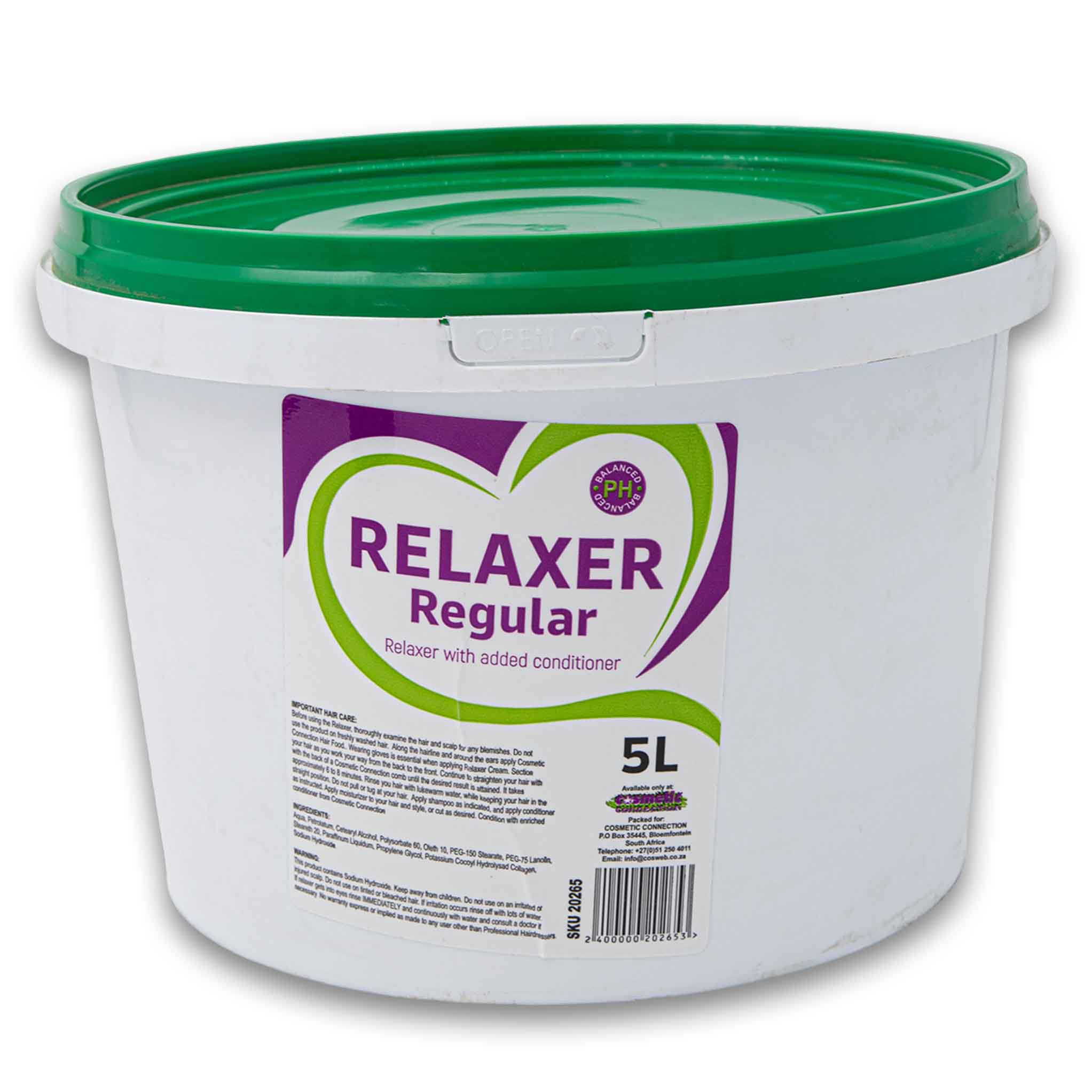 Cosmetic Connection, Hair Relaxer Regular with added Conditioner 5L - Cosmetic Connection