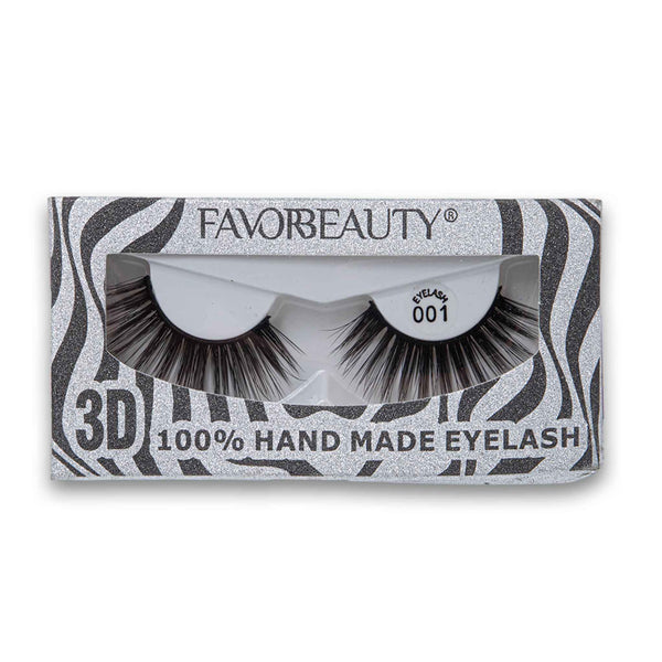 Favor Beauty, False Eyelashes 100% Mink Hair Silver Black 3D #001 - Cosmetic Connection