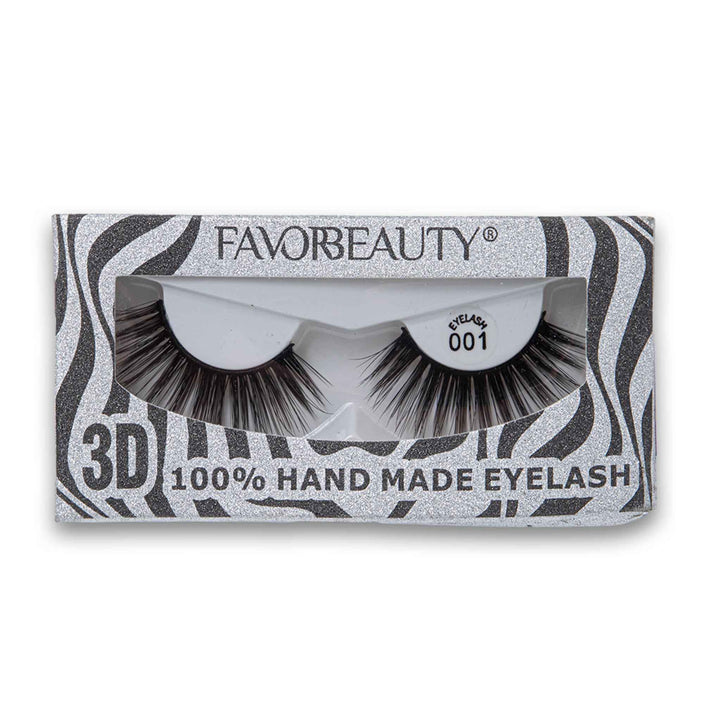 Favor Beauty, False Eyelashes 100% Mink Hair Silver Black 3D #001 - Cosmetic Connection