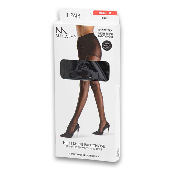 Falke, Mikado High Shine Pantyhose Black Medium - Cosmetic Connection