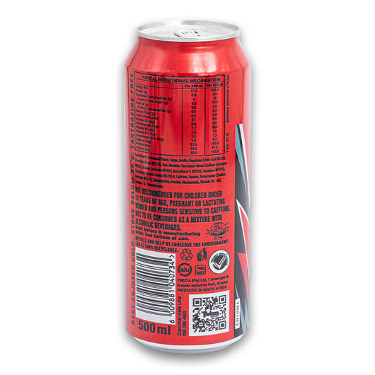 Twizza Energy, Original Energy Drink with Caffeine and Taurine 500ml - High Caffeine Content - Cosmetic Connection