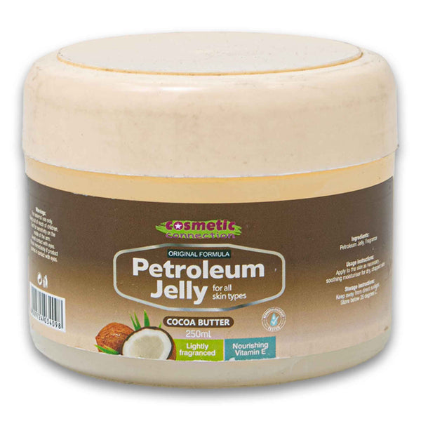 Cosmetic Connection, Petroleum Jelly for All Skin Types Cocoa Butter 250ml - Cosmetic Connection