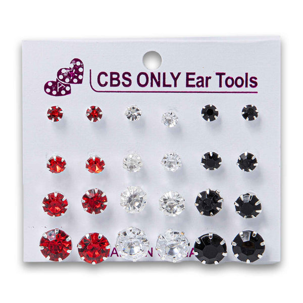 Naturally Flawless, Fashion CBS Stone Earrings 12 Pair - Cosmetic Connection