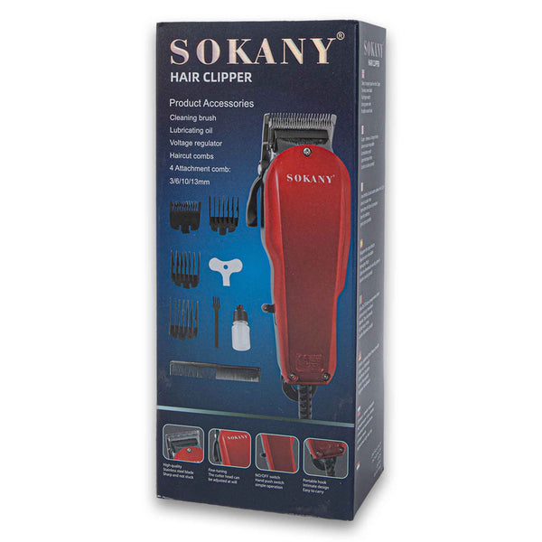 Sokany, Hair Clipper Professional Red SK-9903 - Cosmetic Connection