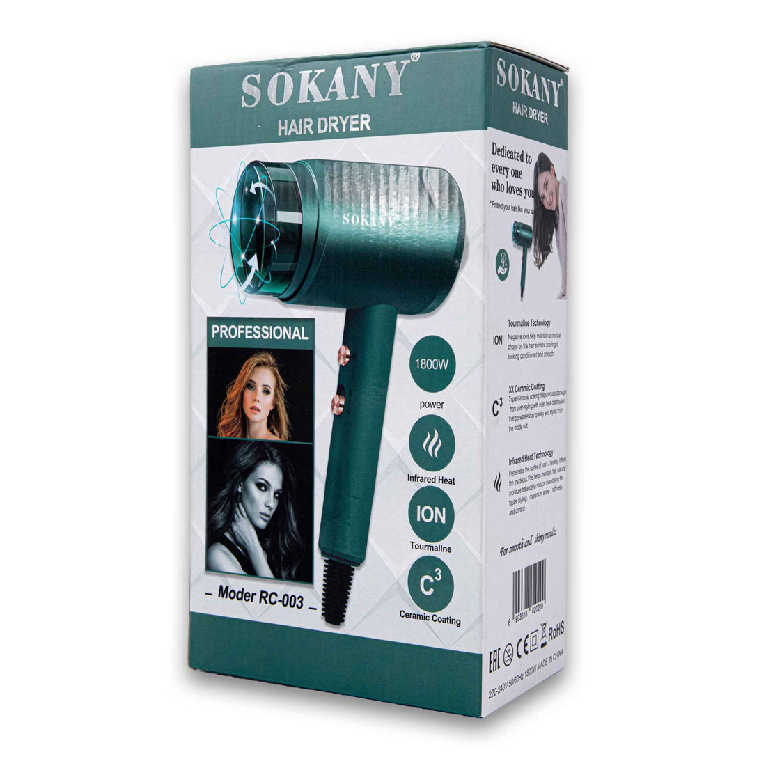 Sokany, Professional Hair Dryer 1800w RC-003 - Cosmetic Connection