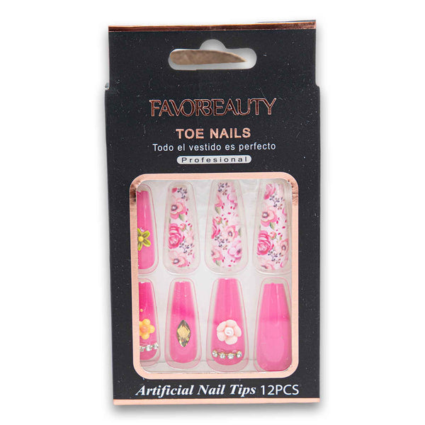 Favor Beauty, Artificial Toe Nail Tips 12 Piece - Assorted Colour - Cosmetic Connection