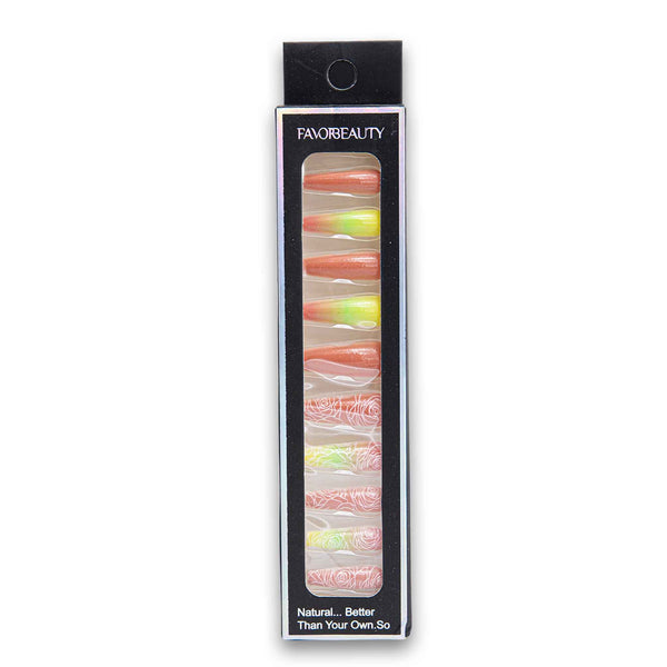 Favor Beauty, Artificial Natural Nail Tips 12 Piece - Assorted Colour - Cosmetic Connection
