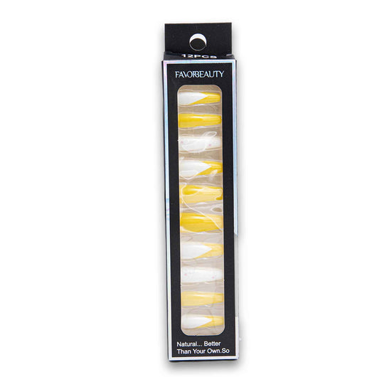 Favor Beauty, Artificial Natural Nail Tips 12 Piece - Assorted Colour - Cosmetic Connection