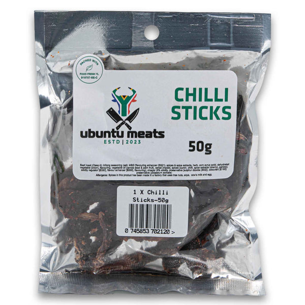 Ubuntu Meats, Chili Biltong Sticks 50g - Cosmetic Connection
