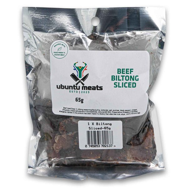 Ubuntu Meats, Beef Biltong Sliced 65g - Cosmetic Connection
