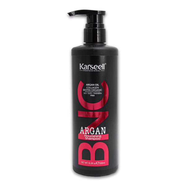 BNC Argan Nourishing Shampoo 500ml | SLS/SLES & Paraben-Free with Argan Oil Collagen & Biotin Organic