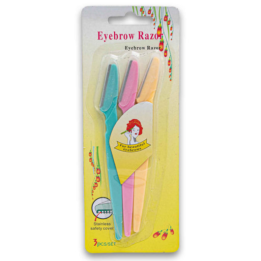 Naturally Flawless, Eyebrow Stainless Steel Razor Pack 3 Piece - Cosmetic Connection